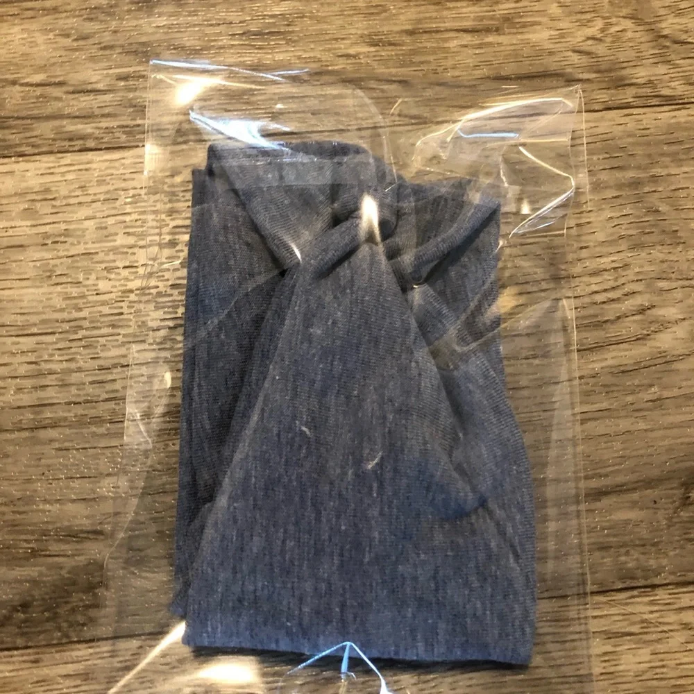 Darker Heather Blue Twisted Headband Handmade